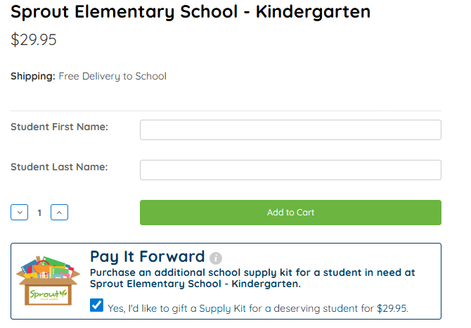 Sprout Pay It Forward - Kit Donations